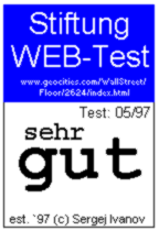 [1st class "Stiftung WEB-Test" Award]